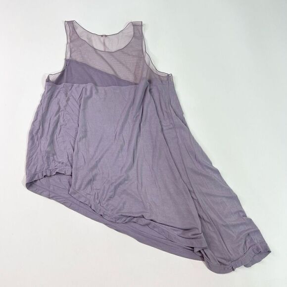Free People Riley Chiffon Asymmetric Tank Top Medium Lilac Sheer Sleeveless Mesh - Picture 8 of 9